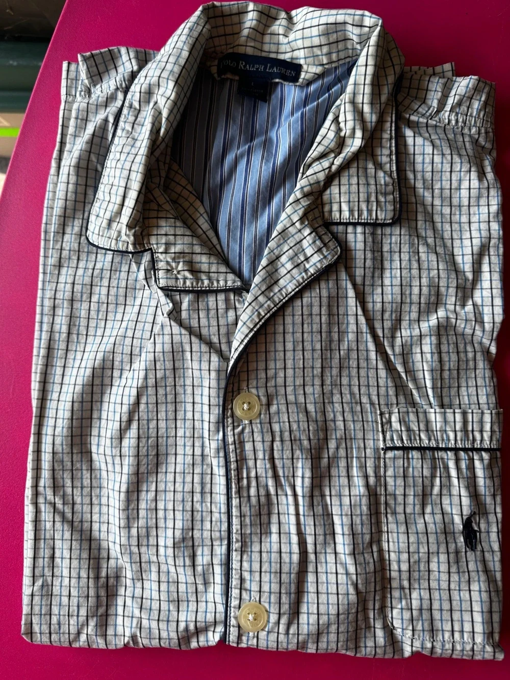Polo by Ralph Lauren Men’s Blue & white check sleepwear set
